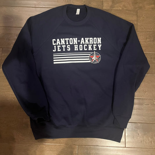 Canton-Akron Jets Stripe Hockey Logo Crew Sweatshirt