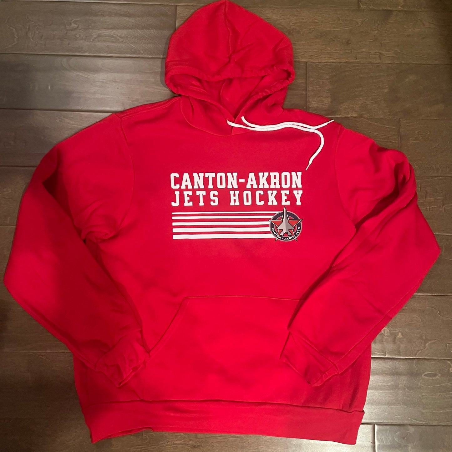 Canton-Akron Jets Stripe Hockey Logo Hooded Sweatshirt