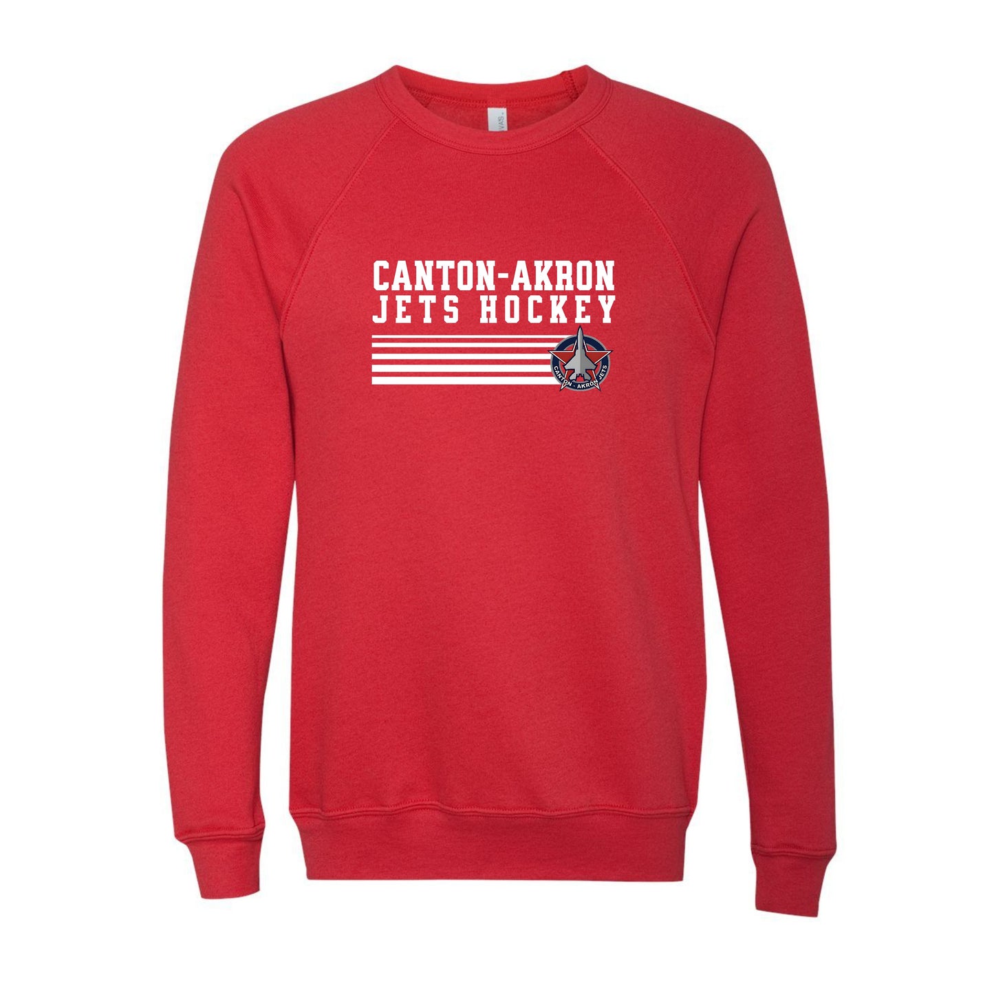 Canton-Akron Jets Stripe Hockey Logo Crew Sweatshirt