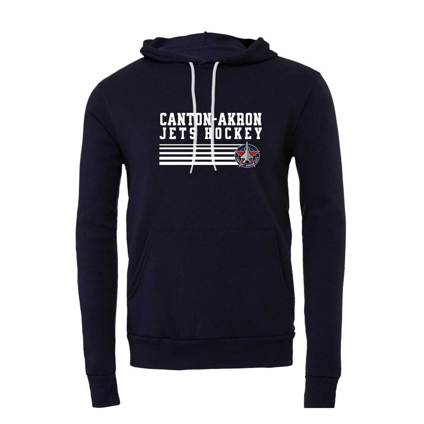 Canton-Akron Jets Stripe Hockey Logo Hooded Sweatshirt