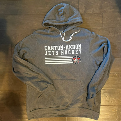 Canton-Akron Jets Stripe Hockey Logo Hooded Sweatshirt