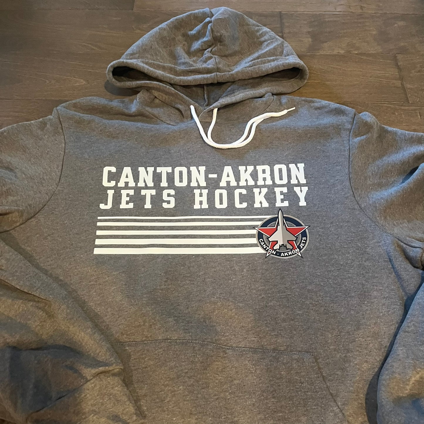 Canton-Akron Jets Stripe Hockey Logo Hooded Sweatshirt