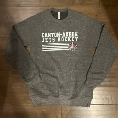 Canton-Akron Jets Stripe Hockey Logo Crew Sweatshirt