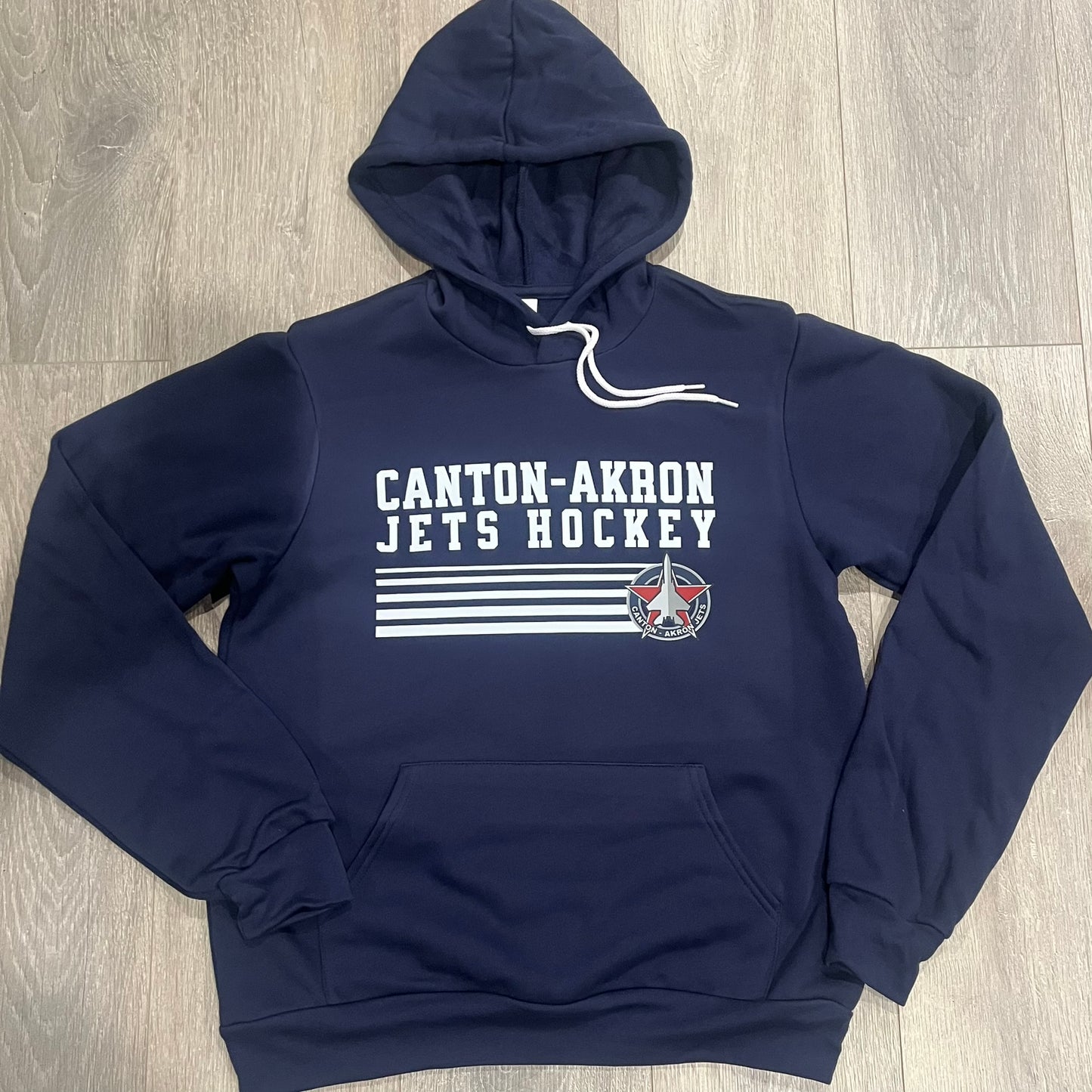 Canton-Akron Jets Stripe Hockey Logo Hooded Sweatshirt