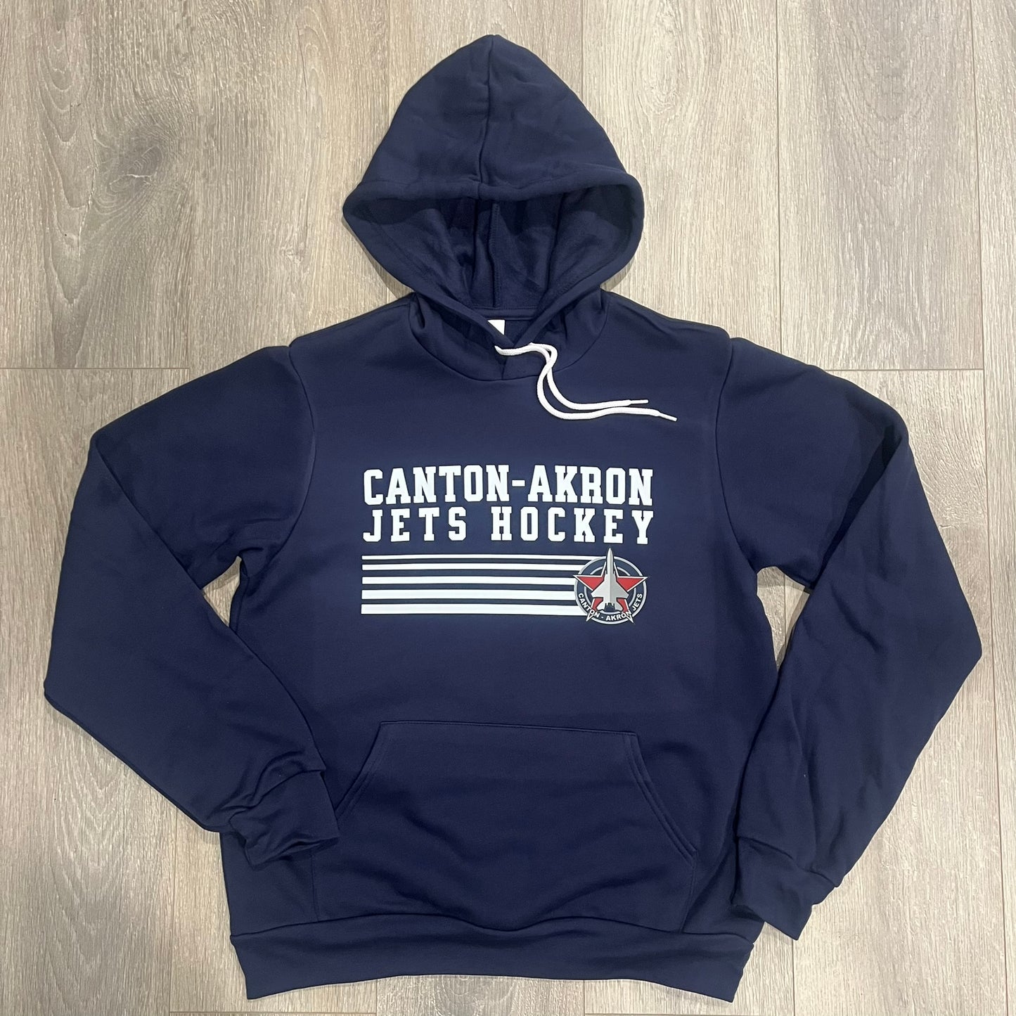 Canton-Akron Jets Stripe Hockey Logo Hooded Sweatshirt
