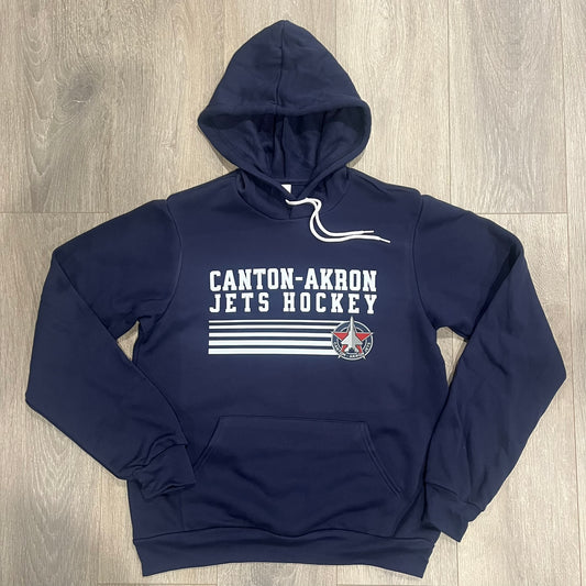 Canton-Akron Jets Stripe Hockey Logo Hooded Sweatshirt