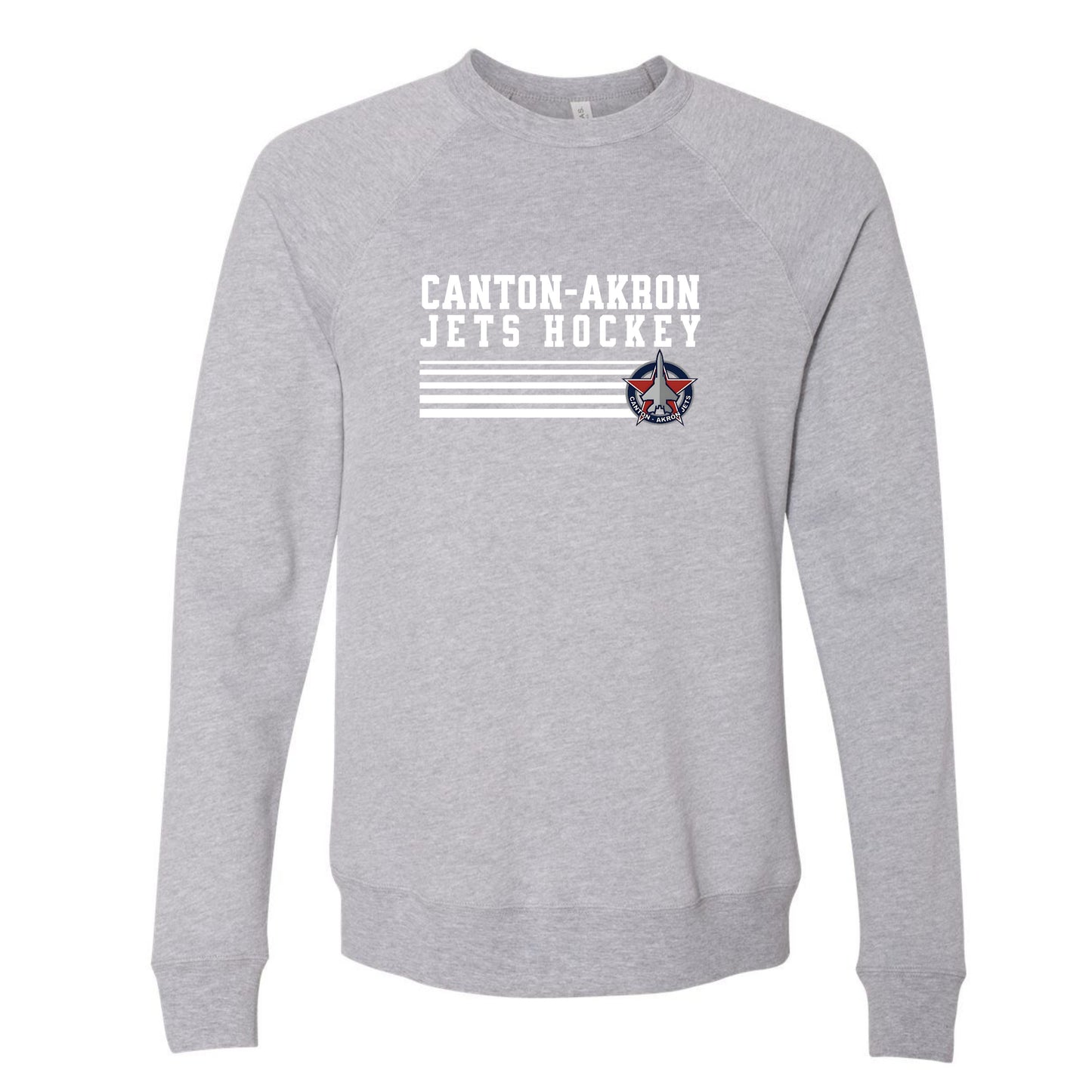 Canton-Akron Jets Stripe Hockey Logo Crew Sweatshirt